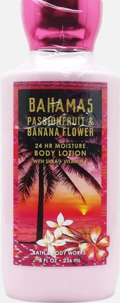 Bath & Body Works Bahamas Passionfruit & Banana Flower Lotion - 8 Fl Oz Vitamin E Enriched Moisturizer for All Skin Tones