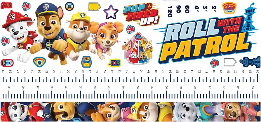 RoomMates Paw Patrol Friends Peel and Stick Growth Chart, RMK5393GC