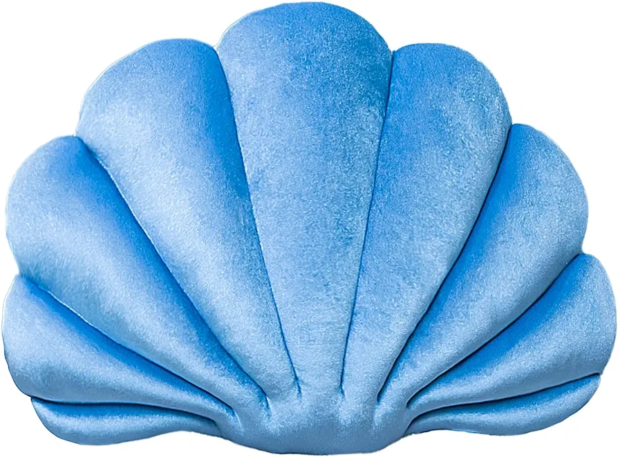 Shell Pillows, Seashell Pillow Aesthetic Seashell Pillow Preppy Pillow Seashell Shaped Accent Throw Pillows, Cute Pillow Decorative Beachy Room Decor Shell Pillow for Couch (Blue, 13x10)