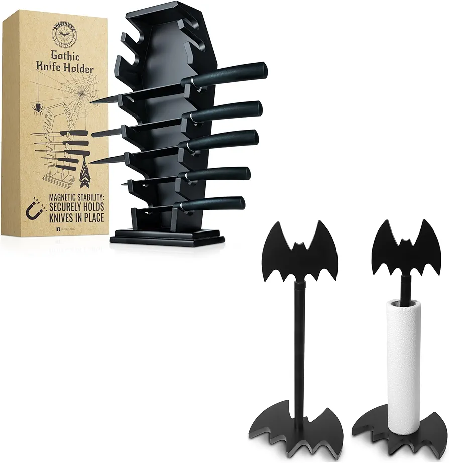 Coffin knife holder and Bat paper towel holder