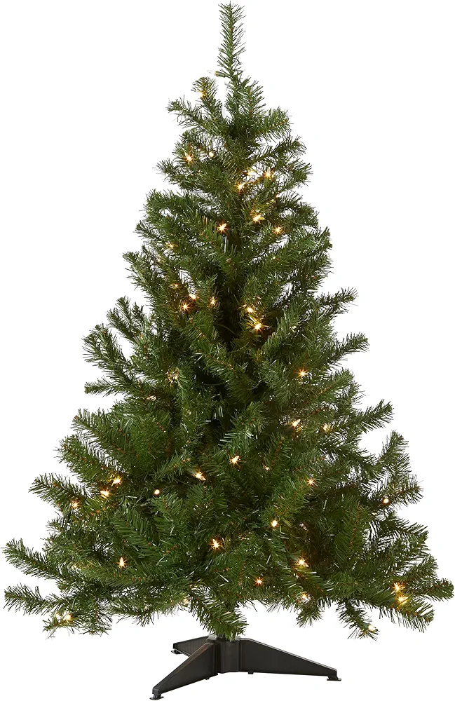 National Tree Company Artificial Slim Christmas Tree, Green, Kingswood Fir, Includes Stand, 4 Feet