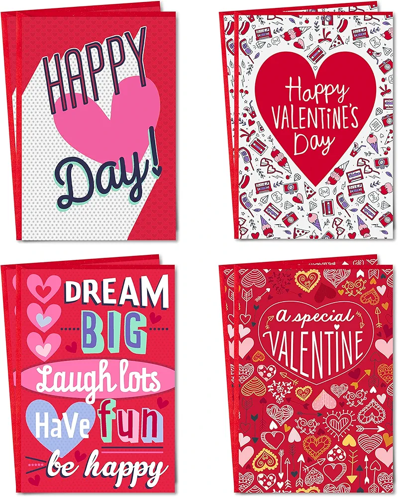 Hallmark Valentines Day Cards for Kids School, Be Happy (8 Classroom Valentines with Envelopes)