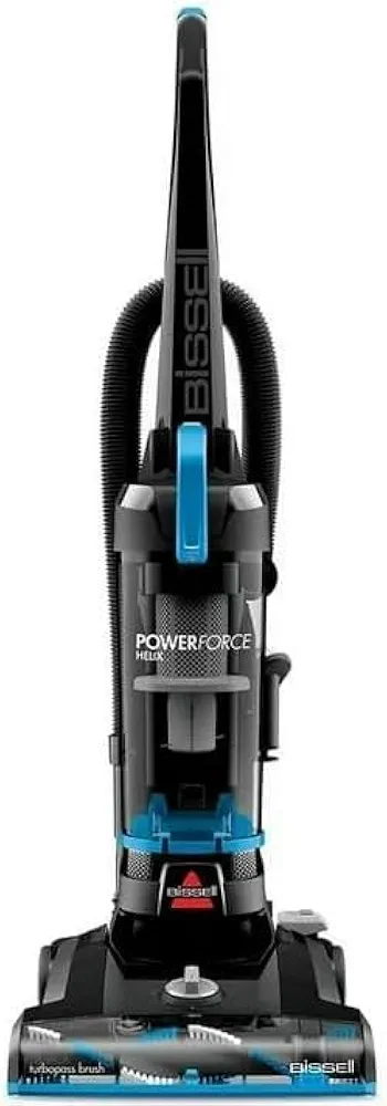 BIISSELL® PowerForce® Helix® Bagless Upright Vacuum: (Blue) Lightweight, Powerful, Embedded Dirt and Hair with Extended Suction Power & Edge-to-Edge Floor Cleaning.