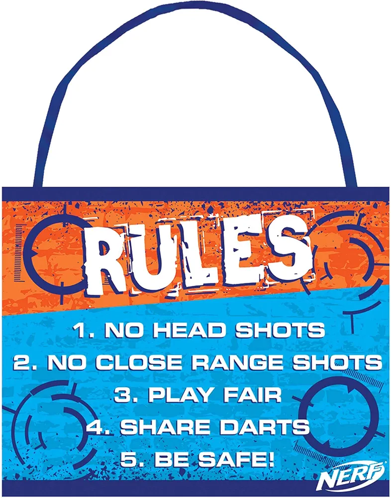 Nerf® Game Rules Standing/Hanging Sign - 1 pc