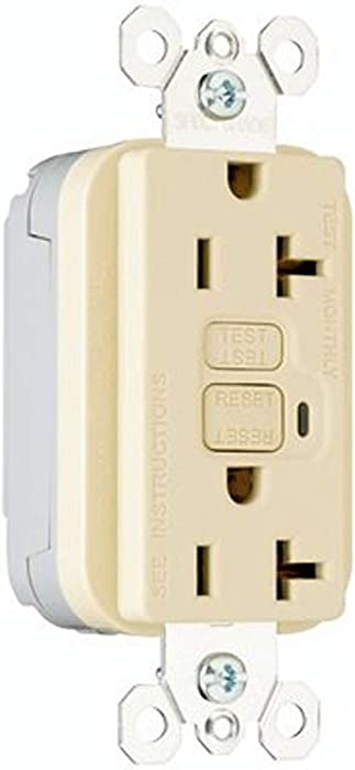 Pass & Seymour PlugTail Spec Grade 20A Duplex GFCI, Ivory PT2095-I