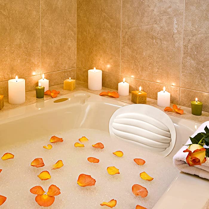 Bath Pillow Bathtub Pillow with 6 Non-Slip Suction Cups