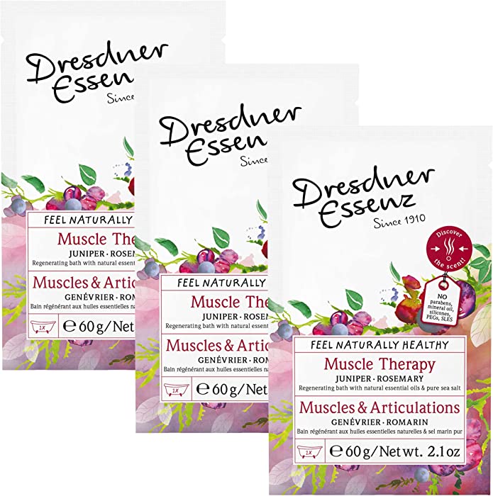 Dresdner Essenz Bath Essence Packet, Muscle Therapy with Juniper and Rosemary, Set of 3