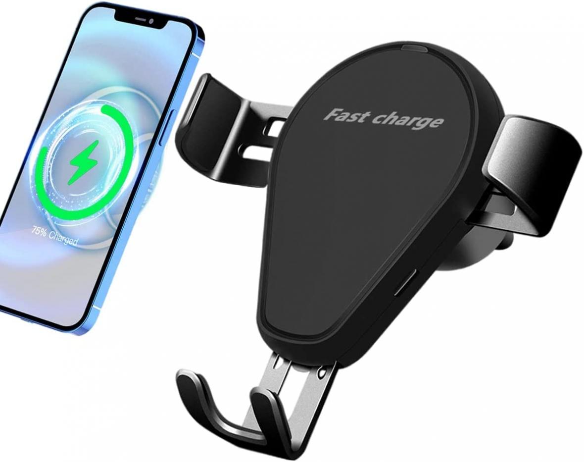 15W Wireless Phone Charger Car Vent Holder Mount, Gravity Auto Clamping Phone Stand Holder Qi Wireless Car Charger, Fast Charging for iPhone 13/11/12 Pro XR/XS/X/8/8 Plus/9 Pro, 4-6.5 inch Cell Phone