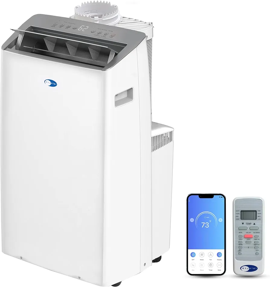 Whynter Inverter Portable Air Conditioner 12,000 Dual Hoses, Dehumidifier, Cooling Fan & Smart Wi-Fi for 500 Sq Ft Rooms, NEX ARC-1030WN (10,000 BTU SACC), White