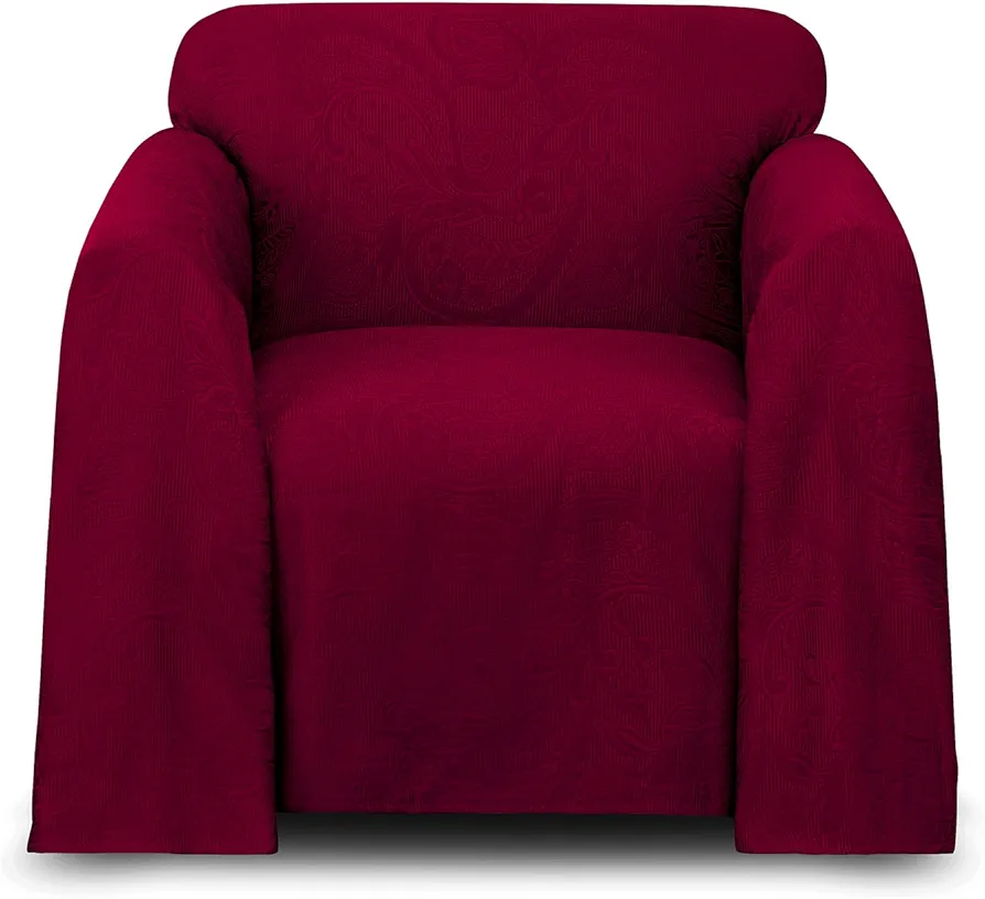 Style Master Alexandria Matelasse Chair Furniture Throw, Burgundy