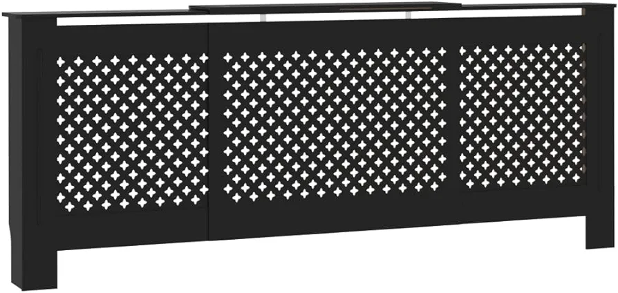 vidaXL Radiator Cover, Radiator Guard for Home Office, Heater Cover for Living Room Decorative, Heating Cabinet Protective Cover, Black MDF