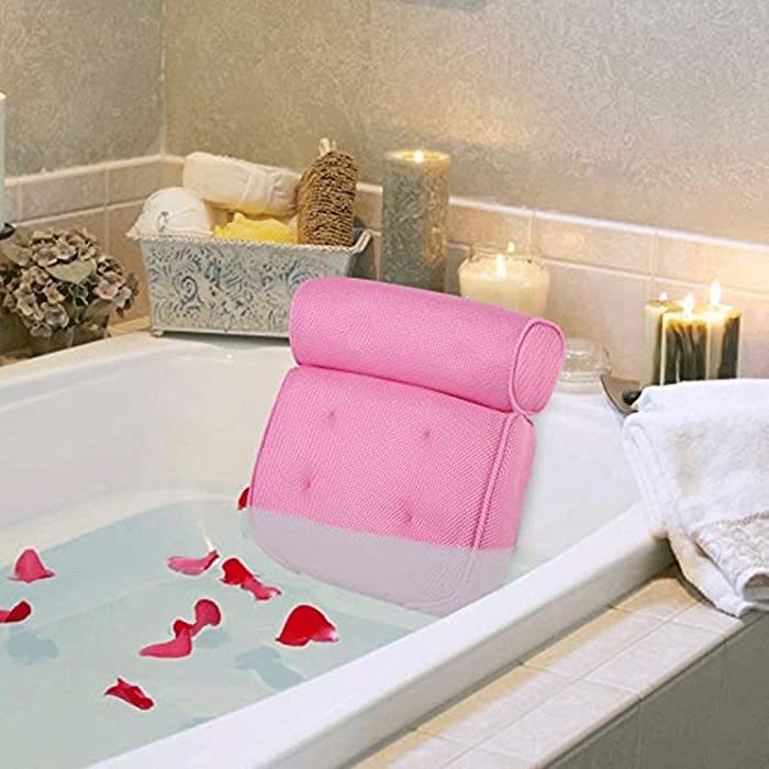 YYL Head Bath Pillow, Breathable 3D Mesh Bathtub Pillow Rest with Powerful Suction Cups for Tub Neck and Back Support Hot Tub Pillow (Color : Style2)