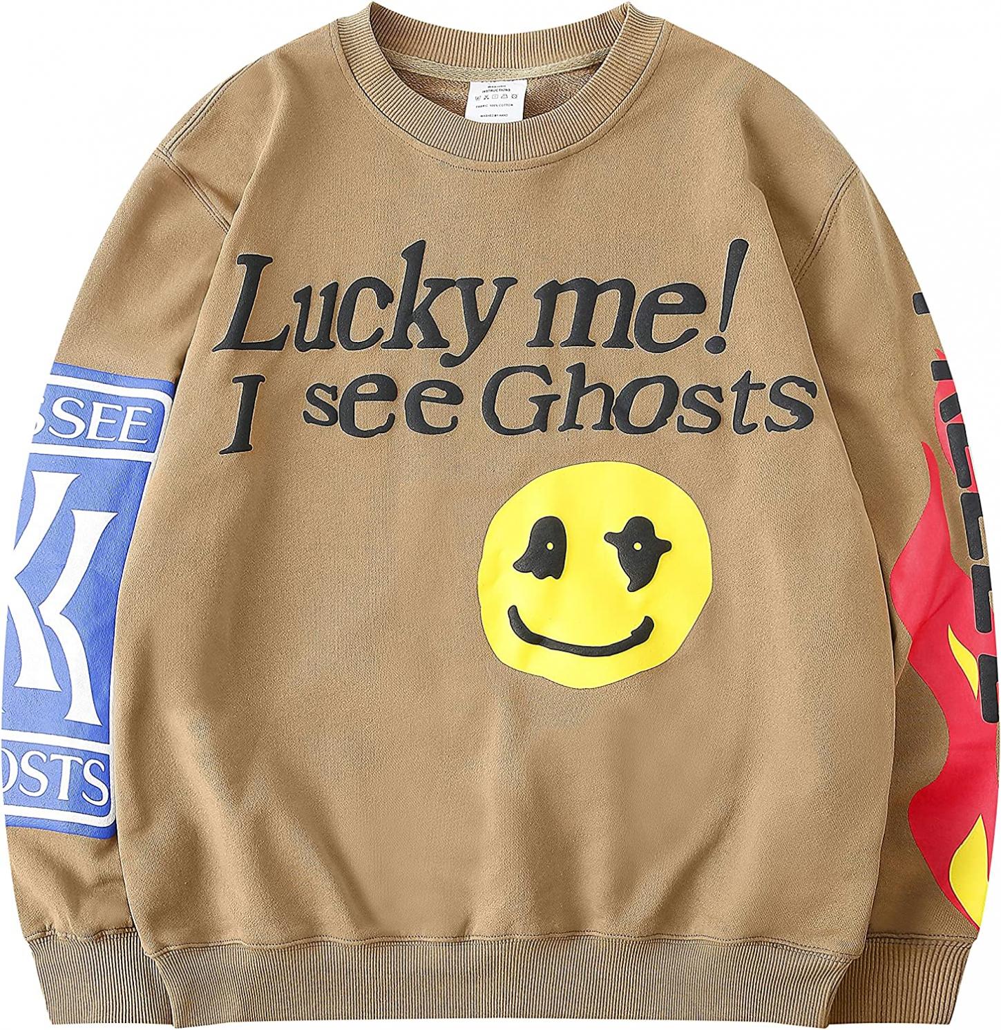 Kanye Hoodie Lucky Me I See Ghosts Hooded Hip Hop Sweatshirts