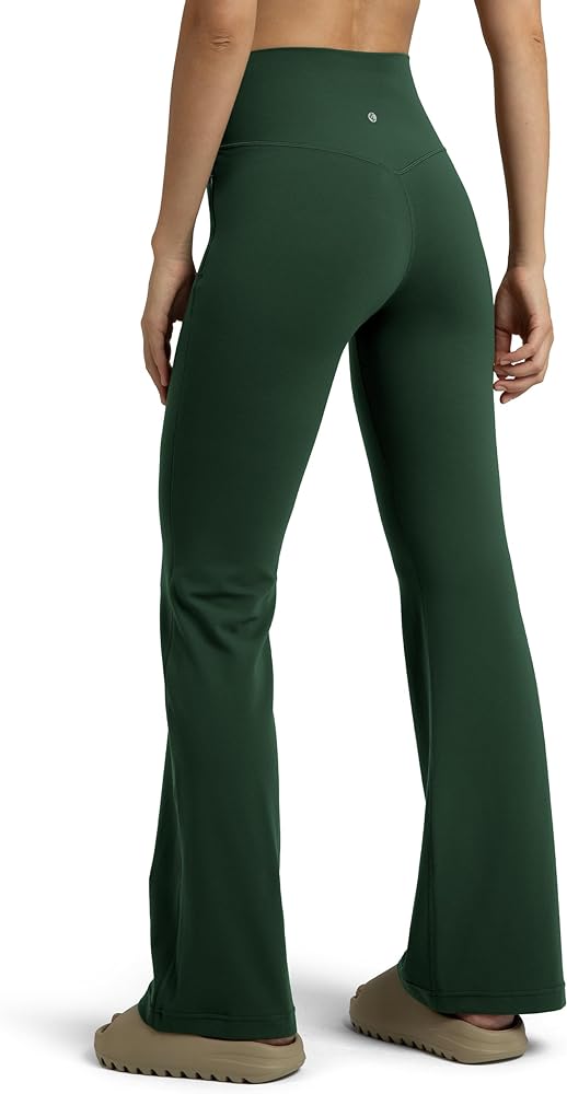 Colorfulkoala Women's Dreamlux High Waisted Flared Leggings with Zippered Pockets Wide Leg Yoga Pants 29.5" / 31.5" Inseam