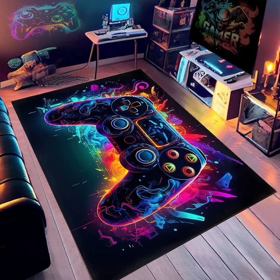 Gaming Rug for Boys Room - Gamepad Carpet Theme,Perfect for Gamer Boy Bedroom Room 36x24inches