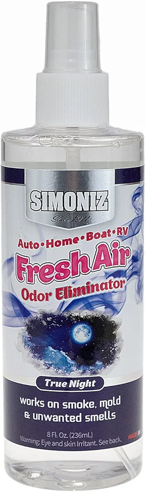 Simoniz - Fresh Air Auto Odor Eliminator 8 Ounce - On-The-Go Car Odor Eliminator Pump Spray - Eliminates Bad Scents & Odors - Home, Pets, Bathroom, Kitchen, Living Room, Car (True Night)