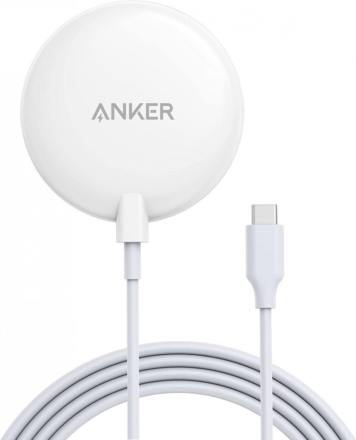 Anker 313 Magnetic Wireless Charger (Pad), with 5 ft Built-In USB-C cable, PowerWave Magnetic Pad Lite Only for iPhone 13 / 13 Pro / 13 Pro Max / 13 mini / iPhone 12 / 12 Pro / 12 mini (No AC Adapter)