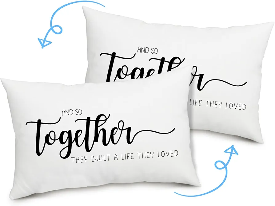 Anniversary Wedding Gifts for Couple Wife Husband Throw Pillow Covers, Hose Warming Gift New Home Newlyweds Cushion Cover Decorative Pillowcase Home Decor Sofa Couch Chair Bedroom Living Room - 74