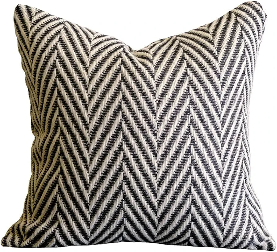 vctops Boho Throw Pillow Cover Black and White Knitted Woven Pillow Cushion Cover Arrow Knit Decoration Square Pillowcase for Sofa Couch Bedroom Living Room - 20"x20"