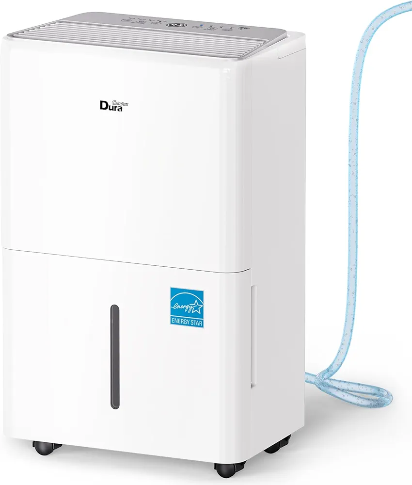 DuraComfort Dehumidifier with Pump for Basement,Up to 4500 Sq.Ft Large Rooms,50 Pints (70 Pints 2012 DOE) Energy Star Certified Dehumidifiers,2024 New Model,White