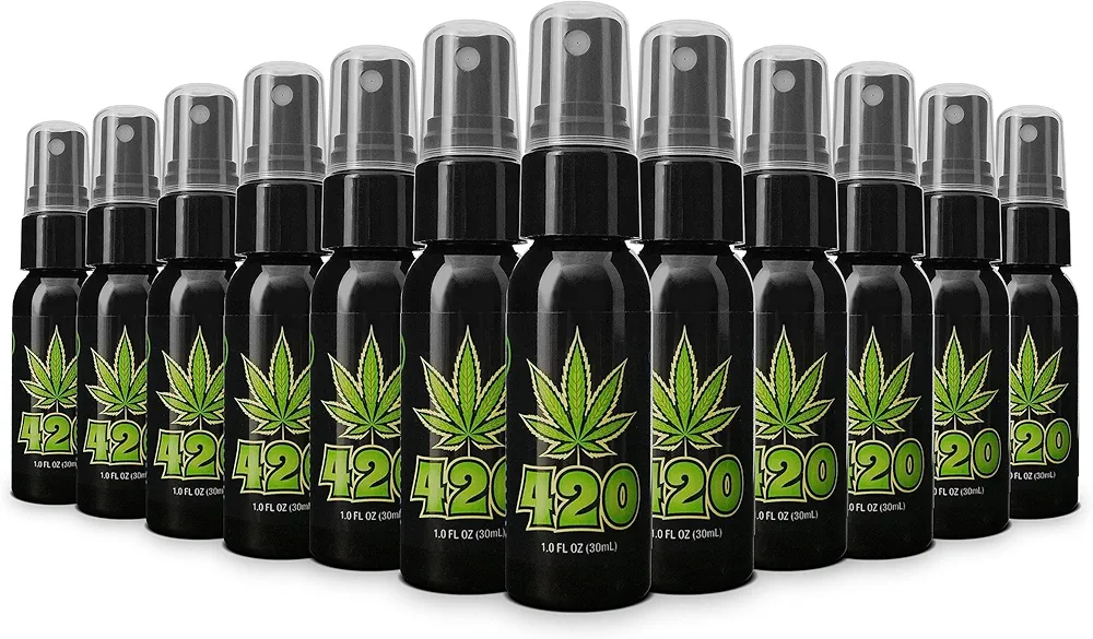 FunkAway 420 Pump Spray, 1 oz., 12 Pack, Eliminate Extreme 420 Odors in the Air, Ideal for Refreshing Cars, Bathrooms, Basements and Dorm Rooms; Travel Size for On The Go Multicolor