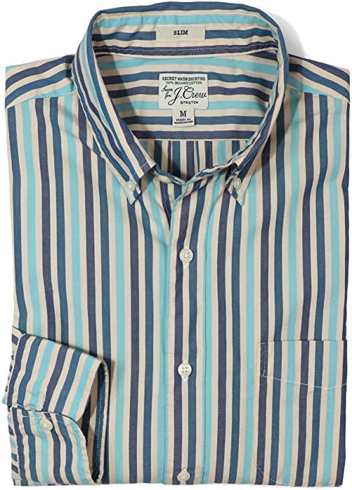 J.Crew Men's Long Sleeve Organic Cotton Button-Down Shirt