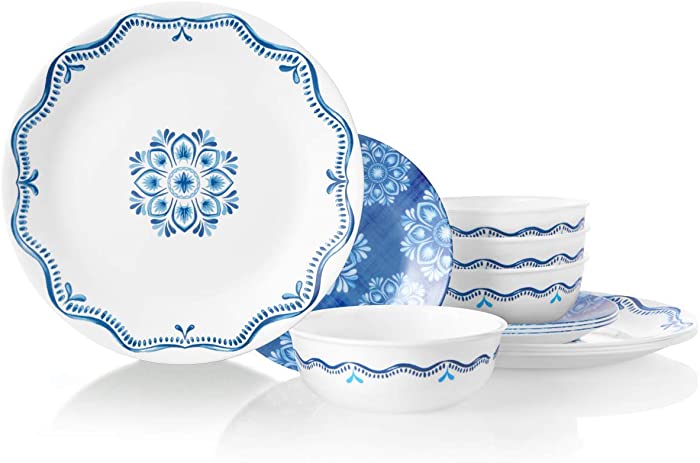 Corelle Chip Resistant Dinnerware Set, 18-Piece, Lisbon Terrace