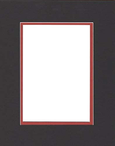 22x28 Double Acid Free White Core Picture Mats Cut for 18x24 Pictures in Black and Orange