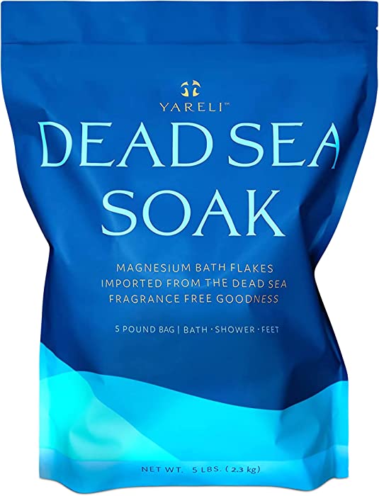 Yareli Dead Sea Bath & Foot Soak, Magnesium Bath Salt Flakes, 5lb