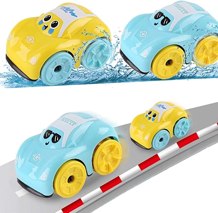 Bath Toys for Toddlers,4 Pcs Car Toys Wind Up Bath Swimming Toys Bathtub Bathroom Pool Floor Toys for Toddlers Boys Girls Kids