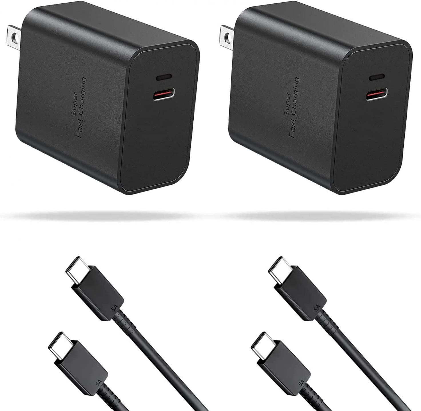 Super Fast Charger Type C, 45W USB-C PPS 2.0 Charger for Galaxy S22Ultra/S22+/S22/S21Ultra/S21+/S21/ Note 20/Note10/S20Ultra/S20+/S20/ Galaxy Z Flip 4/Z Fold3/Z Fold4, 6FT USB C to C Cable,2Pack