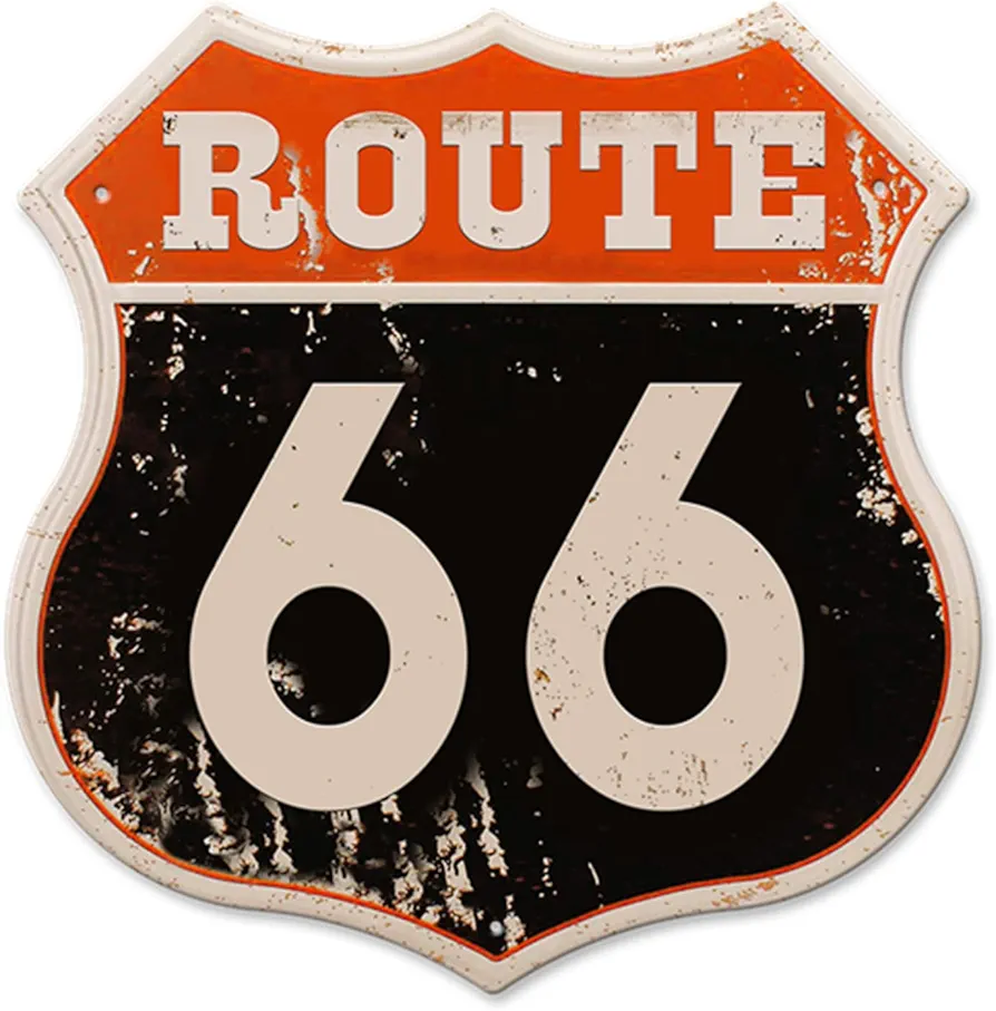 Vintage Road Signs Room Decor Retro U.S. 66 High Way Road Metal Tin Sign For Home Street Sign Bedroom Garage Decorations 1 Pces 12×12 Inch