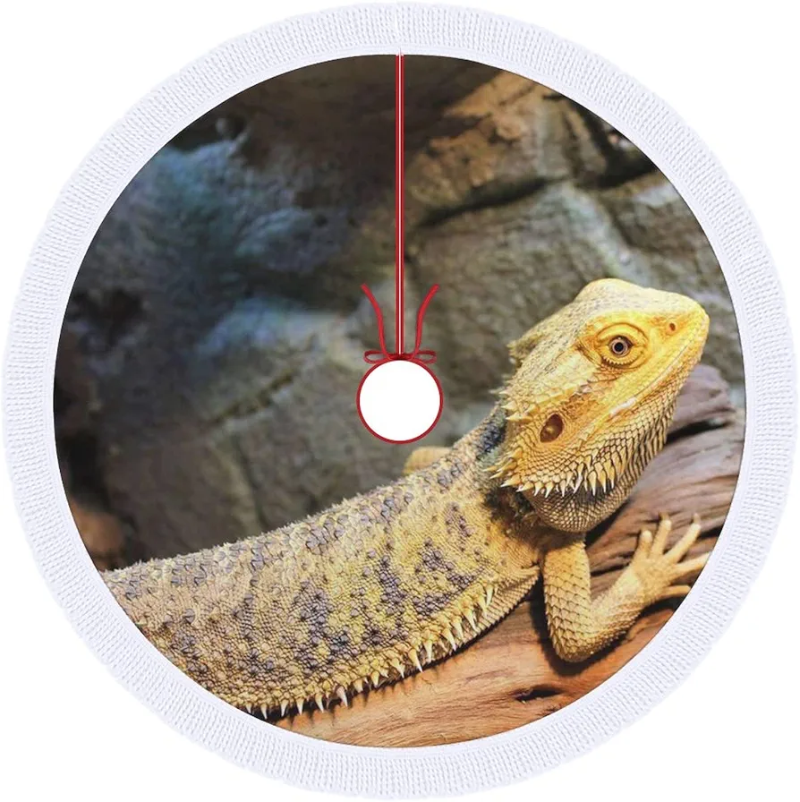 Bearded Dragon Christmas Tree Skirt Mat Party Decorations Indoor Outdoor Living Room Home Decor 30"x30"