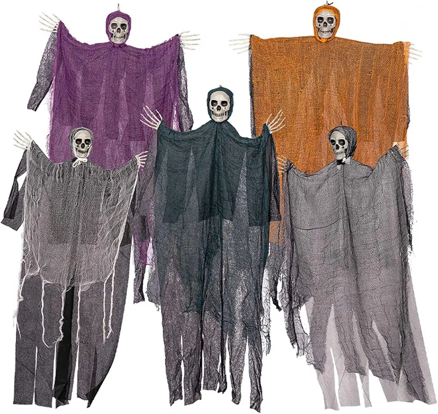 Set of 5 Halloween Skeleton Hanging for Halloween Themed Decorations in Porch Yard Living Room and Bar Haunted House Decor