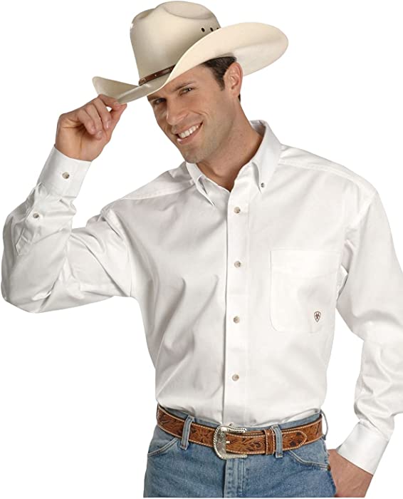 Ariat Solid Twill Classic Fit Shirt - Men's Long Sleeve Western Button-Down