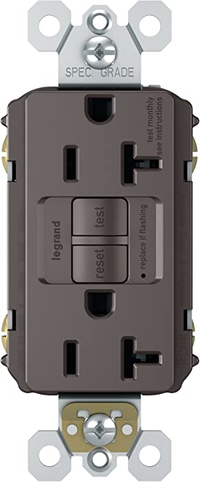 Legrand radiant Self-Test GFCI Outlet, Brown, 20 Amp, 2097CCD12