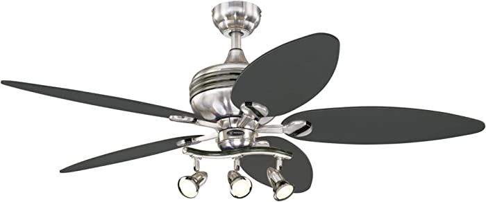 Westinghouse Lighting 7223100 Xavier II Indoor Ceiling Fan with Light, 52 Inch, Brushed Nickel