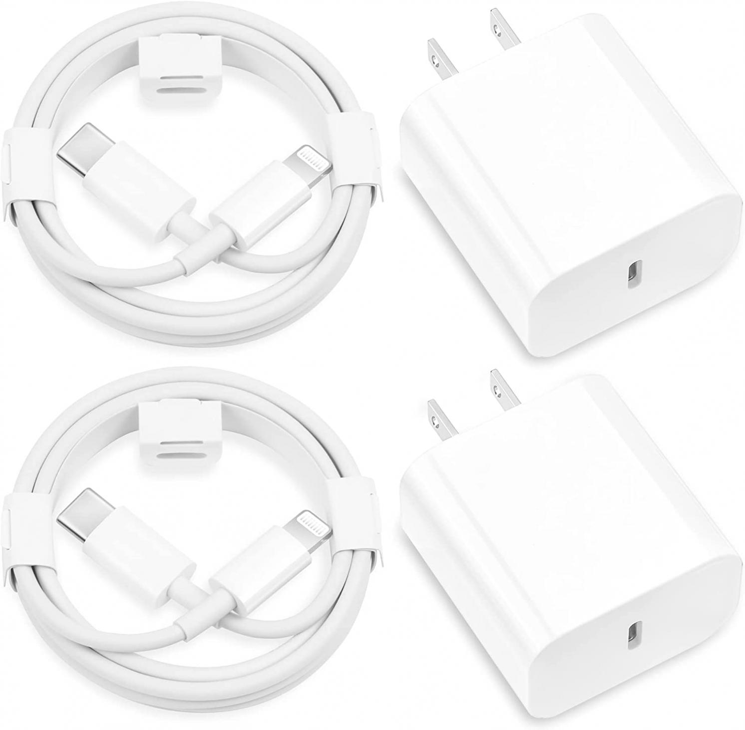 iPhone Fast Charger,【Apple MFi Certified】 2Pack 20W Type C Fast Charging Block with 6FT USB C to Lightning Cable Cord Compatible with iPhone 14/13/12/11/Pro/Pro Max/11/Xs Max/XR/X,iPad