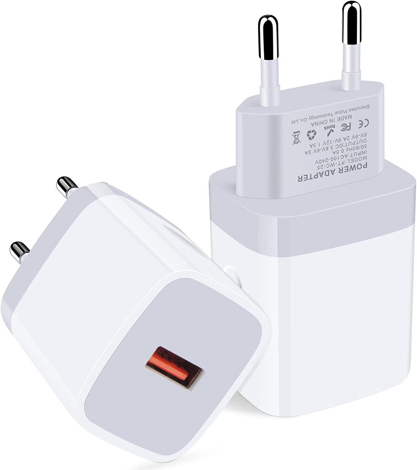 European USB Wall Charger Quick Charge 3.0 EU Power Plug Adapter Fast Charging for iPhone 13/13Pro/13Pro Max/13Mini/12 Pro Max/12 Mini/SE/11,Samsung Galaxy S22/S21/S20 Ultra 5G,LG,Google Pixel 6 Pro/5