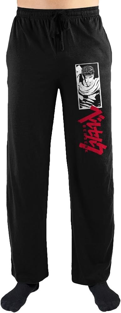 Bioworld Crunchyroll Berserk Guts Anime Manga Logo Print Men's Loungewear Lounge Pants