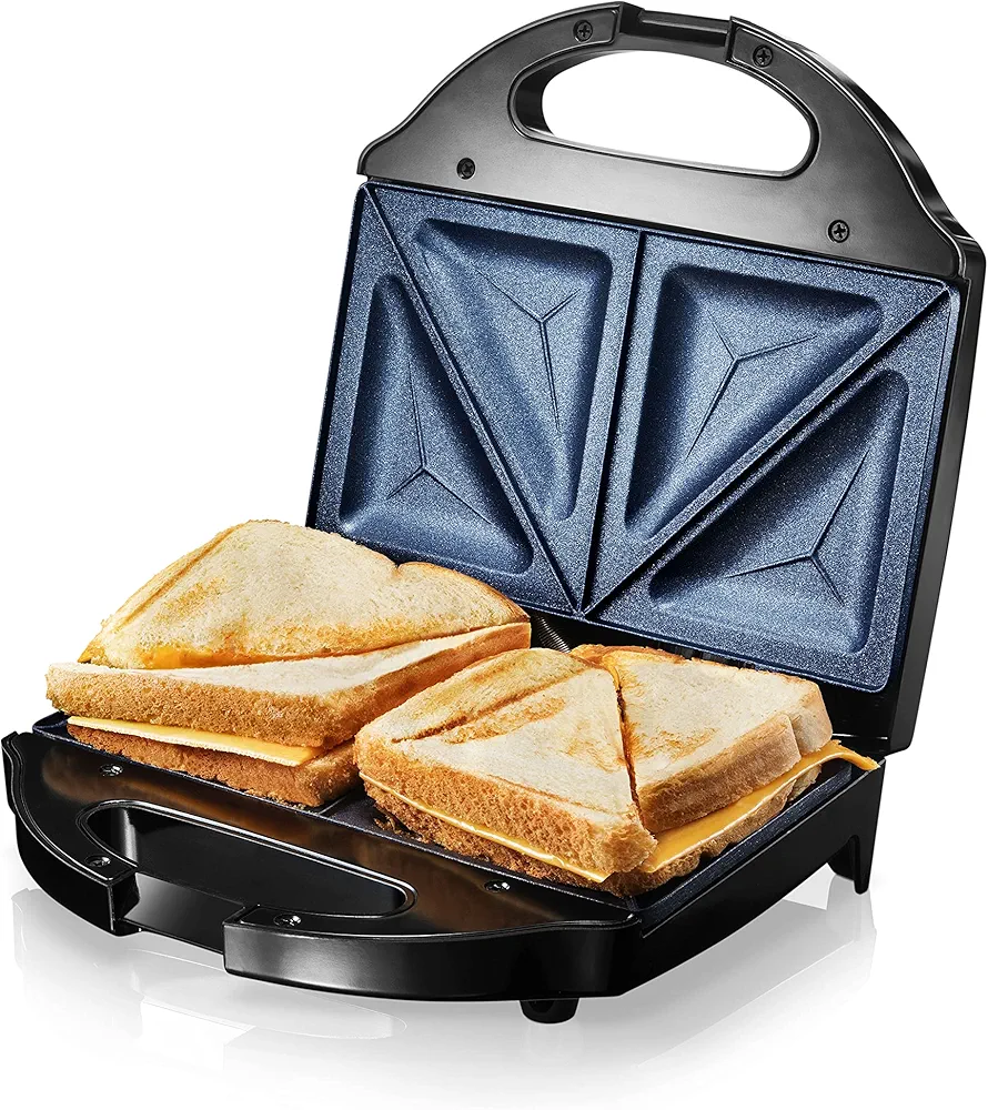 Granitestone Sandwich Maker, Panini Press Sandwich Maker with Nonstick Surface Breakfast Sandwich Maker Makes 2 Sandwiches in Minutes with Easy Cut Edges, Indicator Light, College Dorm Room Essentials