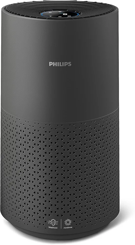 PHILIPS Air Purifier 1000 Series, Purifies Rooms up to 1.118 ft² (in 1h),149 CMF CADR,HEPA & Active Carbon Filter,AHAM and Energy Star Certified,99.99% allergen removal,Connected, AC1715/41, Dark Gray