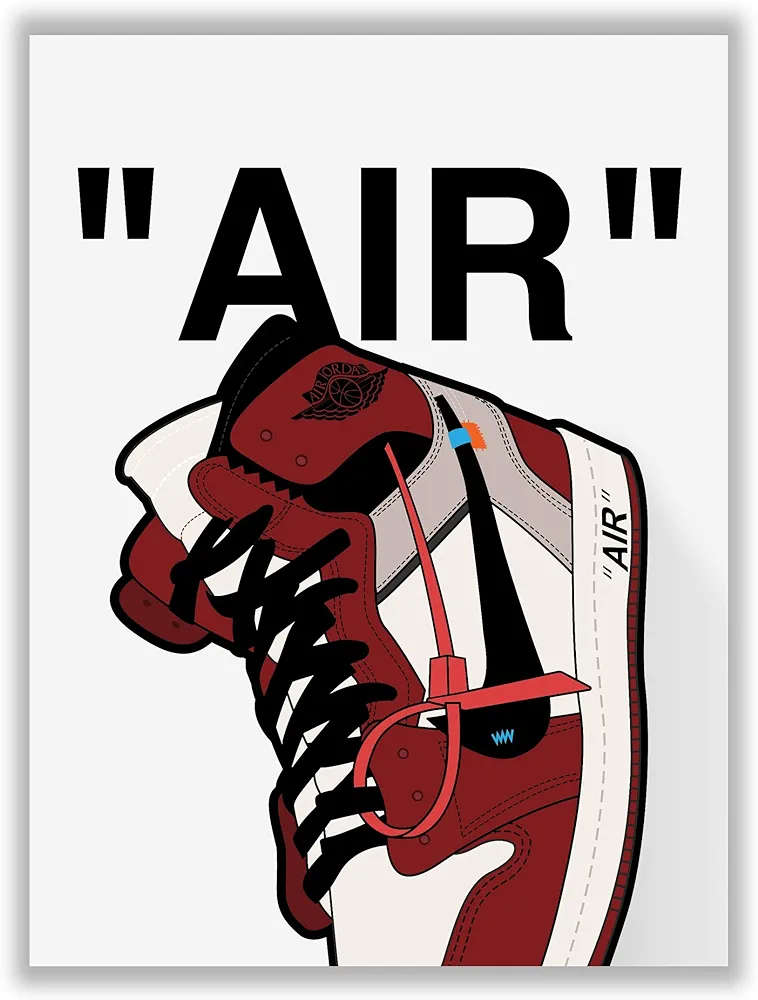 Hypebeast Red Chicago Sneaker Poster – (12x16 Inch) Unframed – AJ Wall art, Hypebeast Room Decor, Michael Jordan Poster, Sneaker Air Gym Shoes Shoebox Collection Aesthetic Cool Poster for Teen Boys