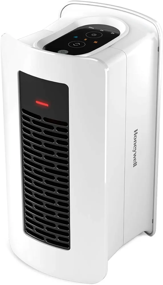 Honeywell VersaHeat Digital 2-in-1 Position Heater and Fan. Space Heater for indoor use, Bedroom, Office, Bathroom, and Garage. Easy-to-use touch controls. White