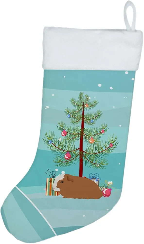 Caroline's Treasures CK4440CS Crested Guinea Pig Merry Christmas Christmas Stocking Fireplace Hanging Stockings Christmas Season Party Decor Family Holiday Decorations