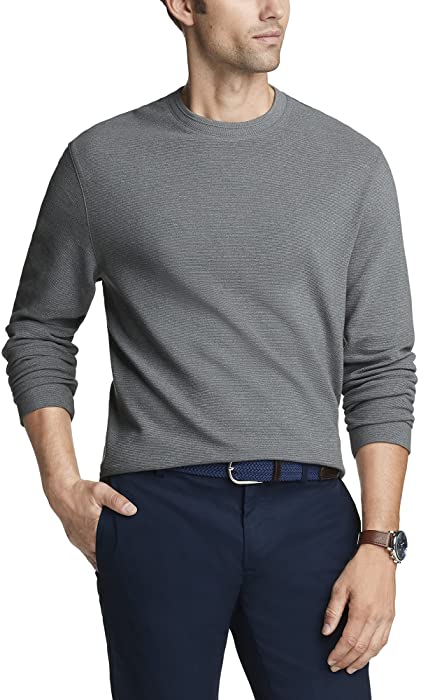 Van Heusen Men's Essential Long Sleeve Ottoman Crewneck Shirt