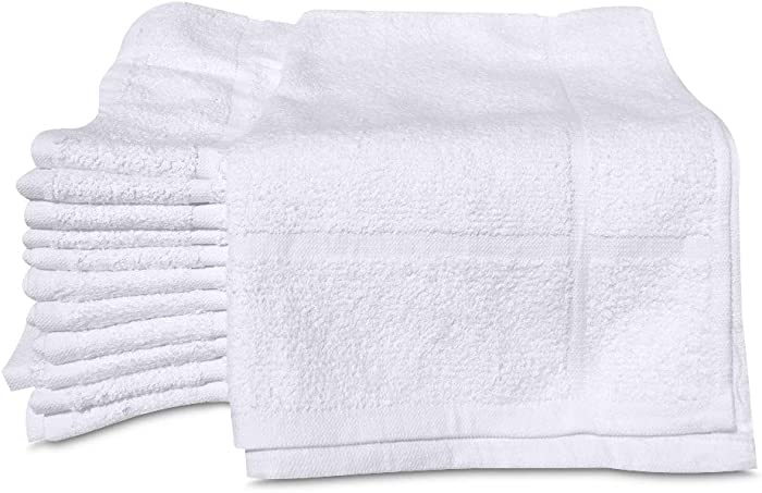 12 New White Cotton Blend Economy 20X30 Inches Hotel Bath Mats