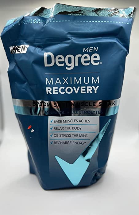 Degree Men Maximum Recovery Epsom Salt Muscle Soak Menthol 2.2LB