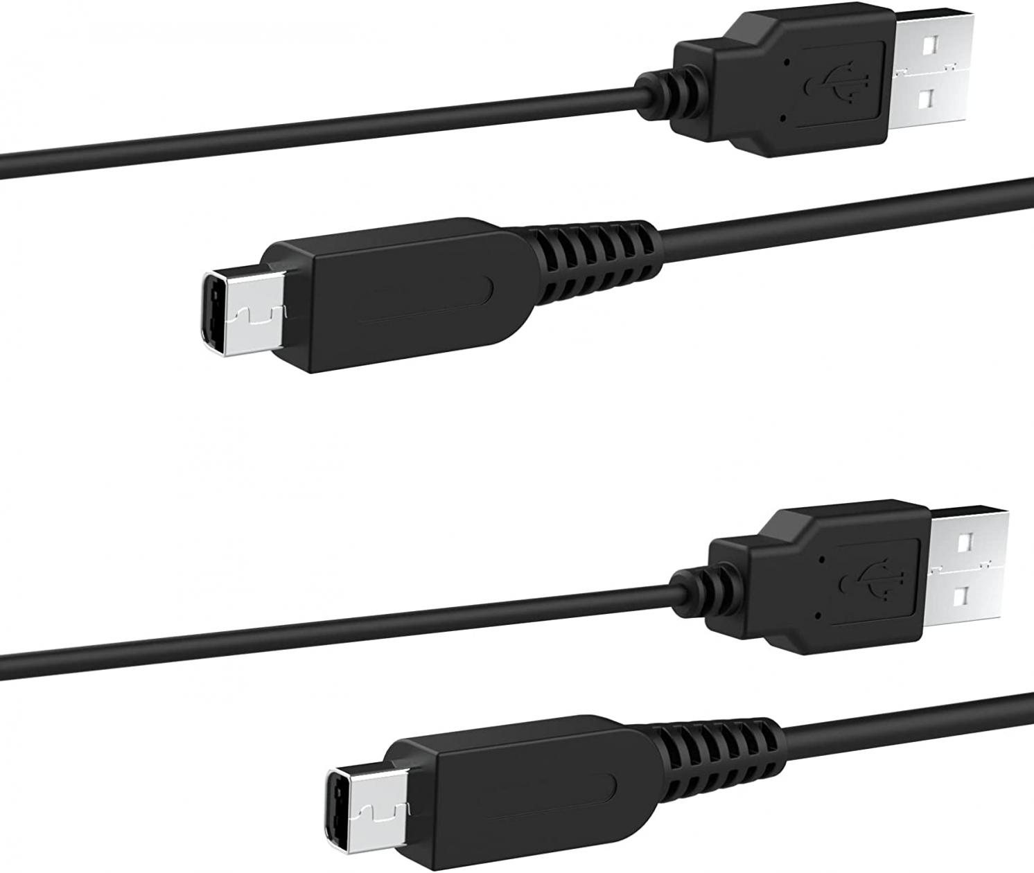 HAUZIK Charger Cable USB Power Cord Charging Lead Compatible with Nintendo 3DS, 3DS XL, New 3DS, New 3DS XL, DSi, DSi XL, 2DS, New 2DS XL LL (4 Ft, 2 Pcs)