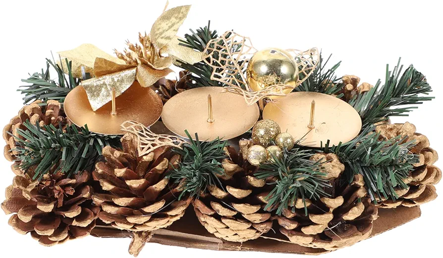 Pine Cone Candle Holder Table Candles Home Accents Decor Christmas Garland Table Centerpieces for Dining Room Christmas Votive Candle Holders Christmas Table Wreath Candle Base